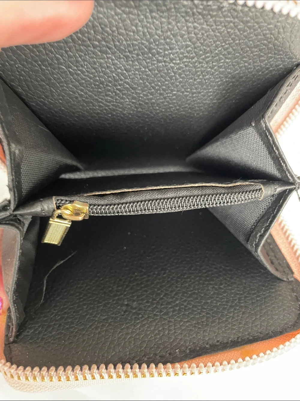 COACH Pink Embossed Signature Zip Around Wallet with Gold Logo EUC